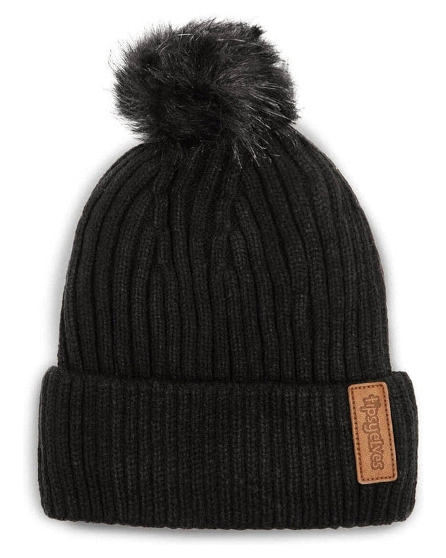 Black Pom Beanie