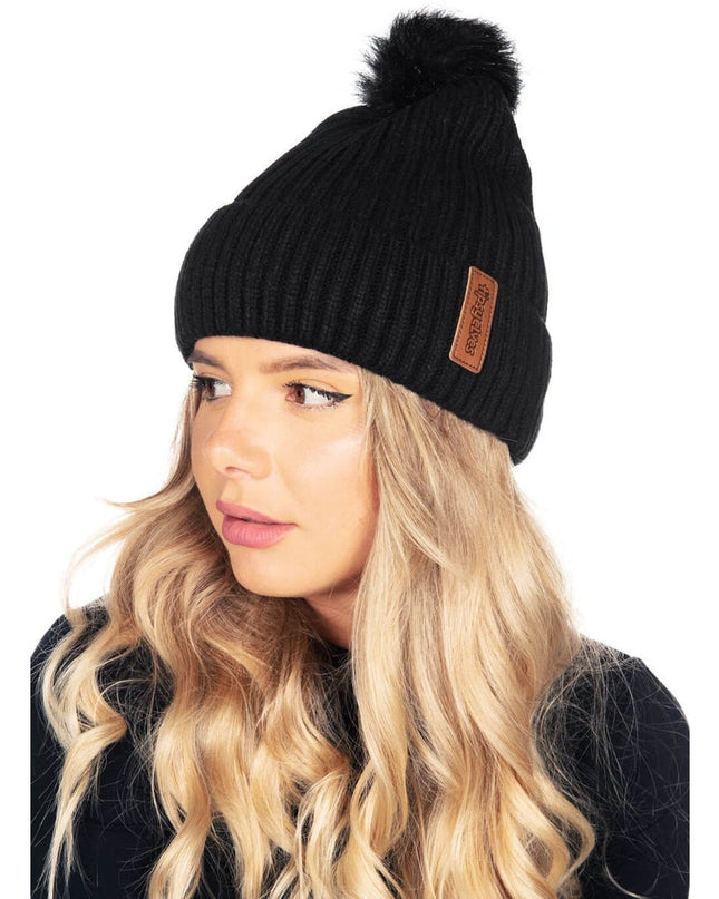 Black Pom Beanie