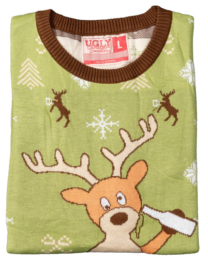 Blitzen Drunk Funny Adult Ugly Christmas Sweater