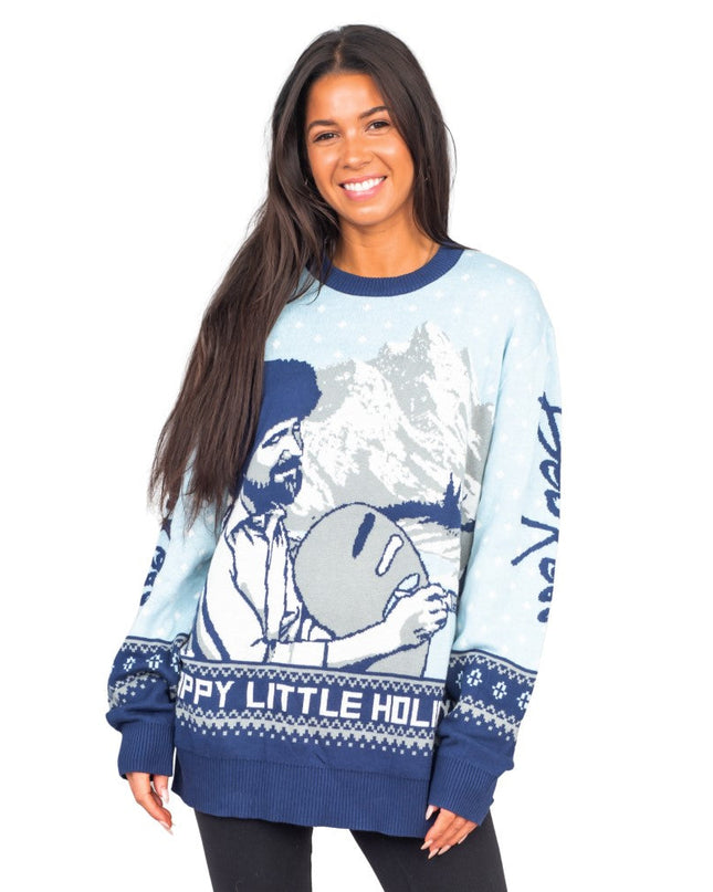 Bob Ross Happy Little Holidays Sweater
