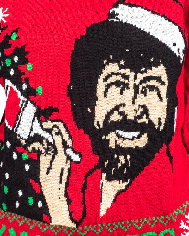 Bob Ross Happy Little Xmas Trees Sweater