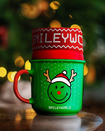 Men's Red Christmas Boxer Shorts Smile + Christmas Mug