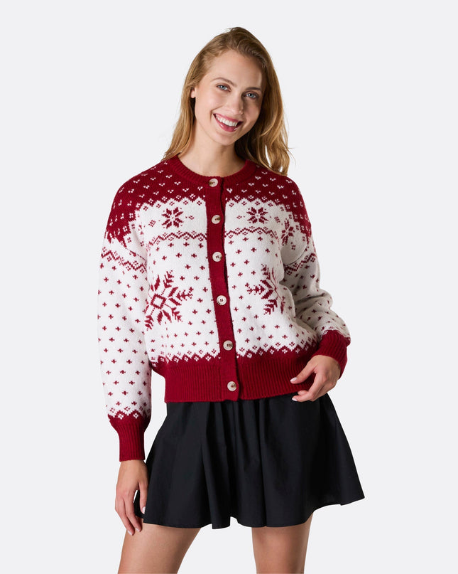 Women's Red Christmas Cardigan
