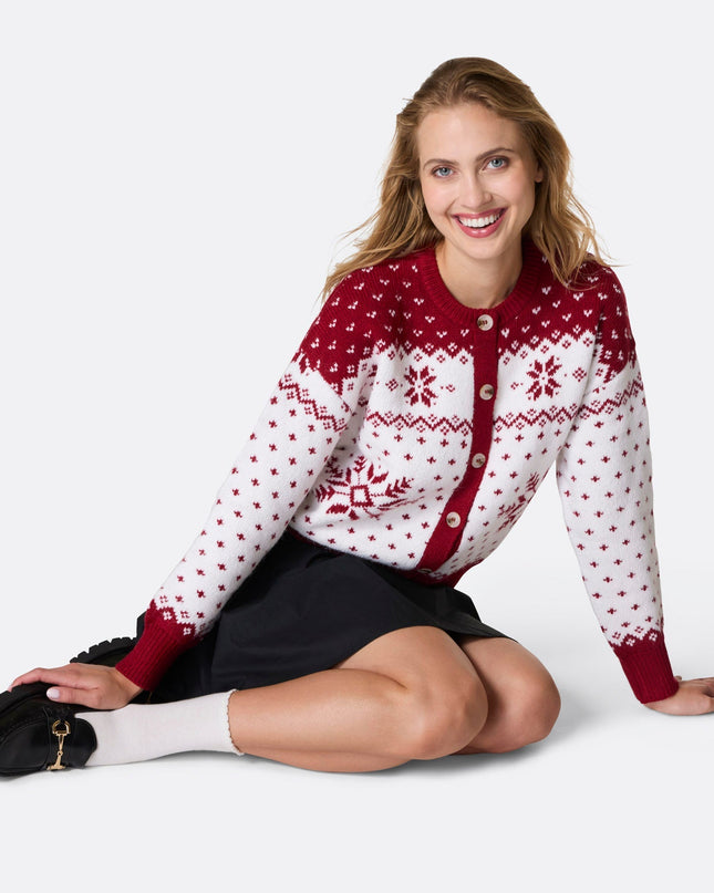 Women's Red Christmas Cardigan