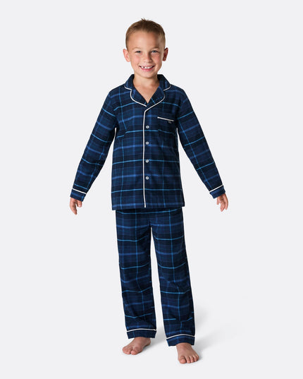 Blå Flannel Familie Pyjamas