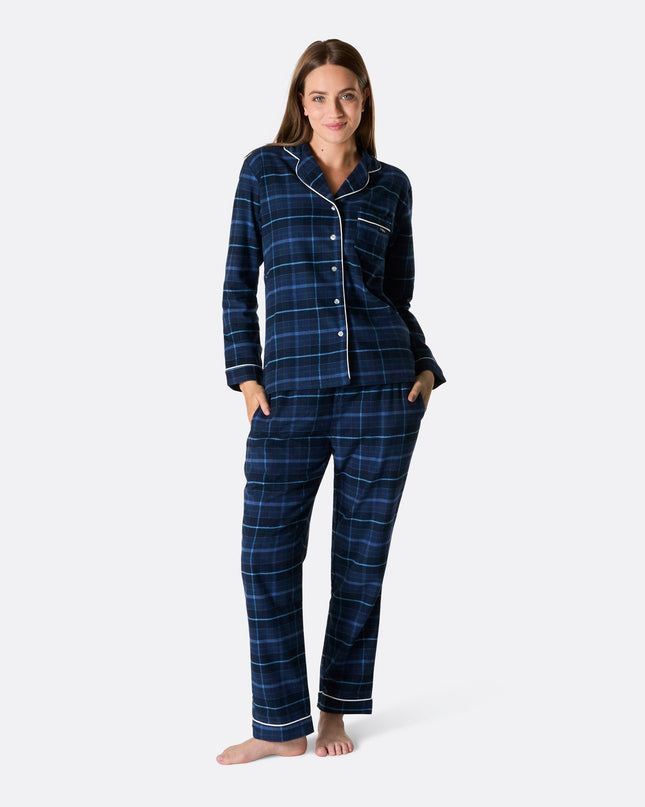 Blå Flannel Familie Pyjamas