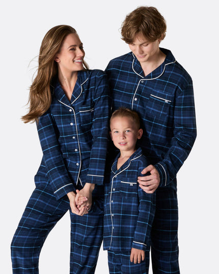 Blue Flannel Family Christmas Pajamas | Warm Holiday Sleepwear