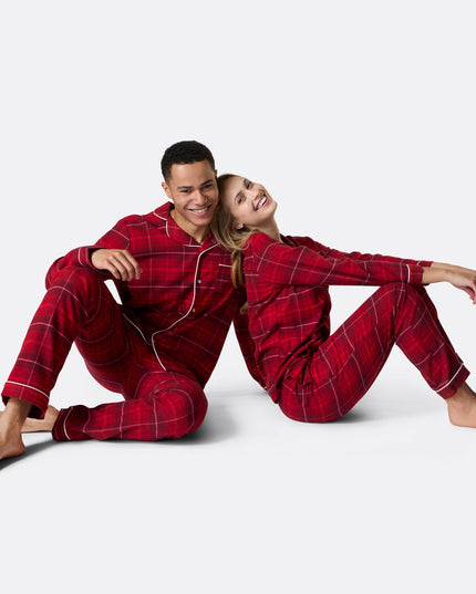 Kvinders røde flannel julepyjamas