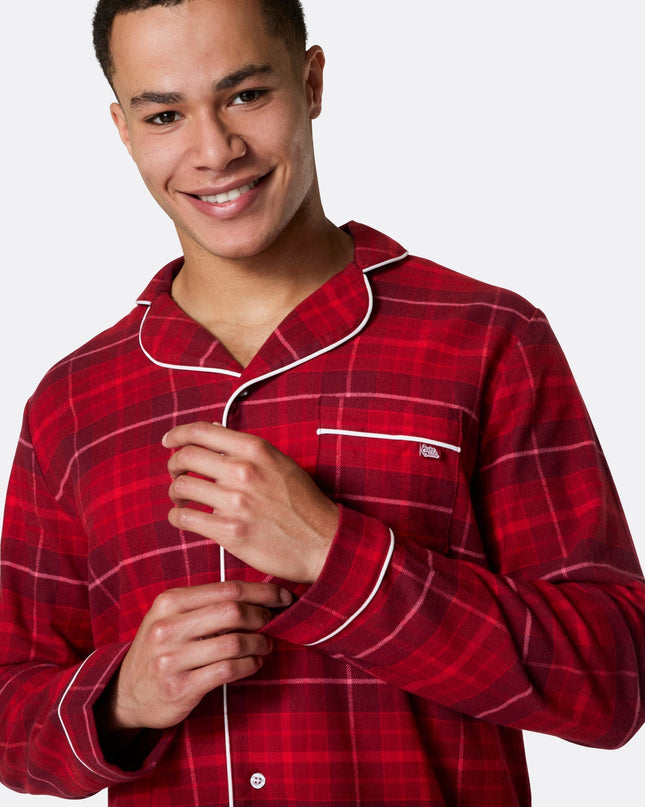 Men's Red Flannel Christmas Pyjamas