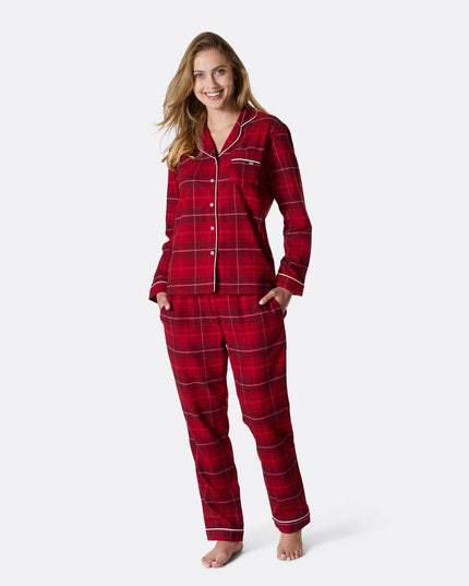 Rød Flannel Familie Jule Pyjamas