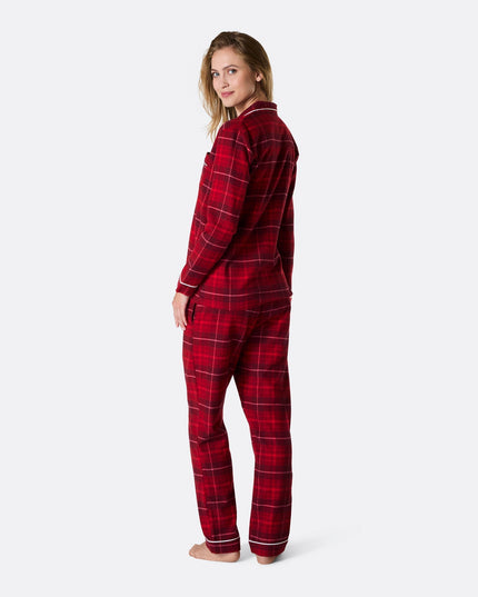 Kvinders røde flannel julepyjamas
