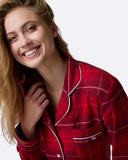 Kvinders røde flannel julepyjamas
