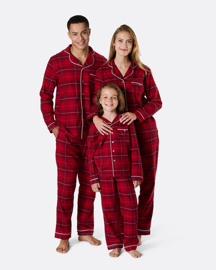 Rød Flannel Familie Jule Pyjamas