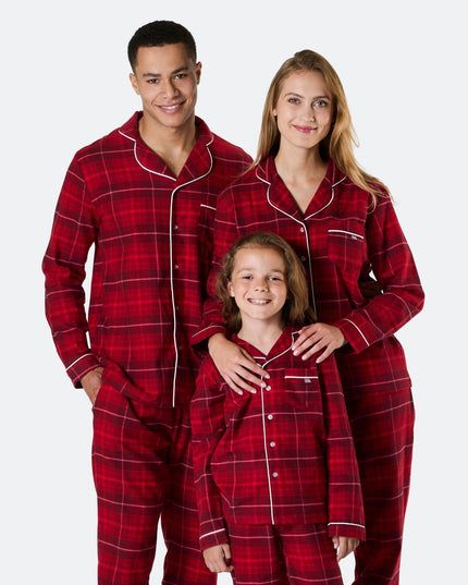 Rød Flannel Familie Jule Pyjamas