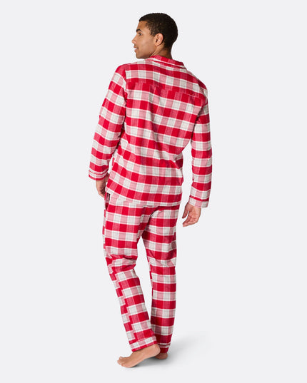Røde Flannel Julepyjamas til Mænd