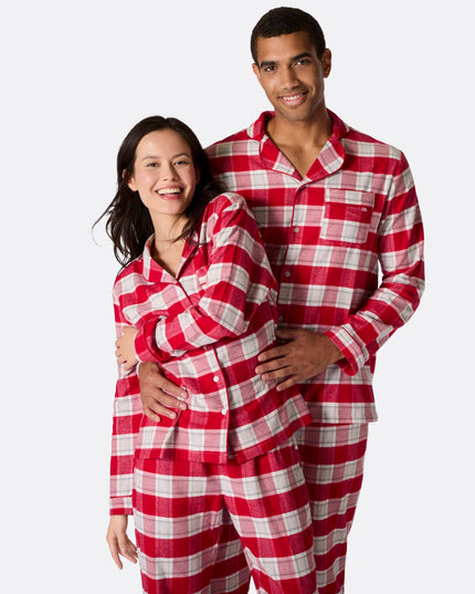 Røde Flannel Julepyjamas til Mænd