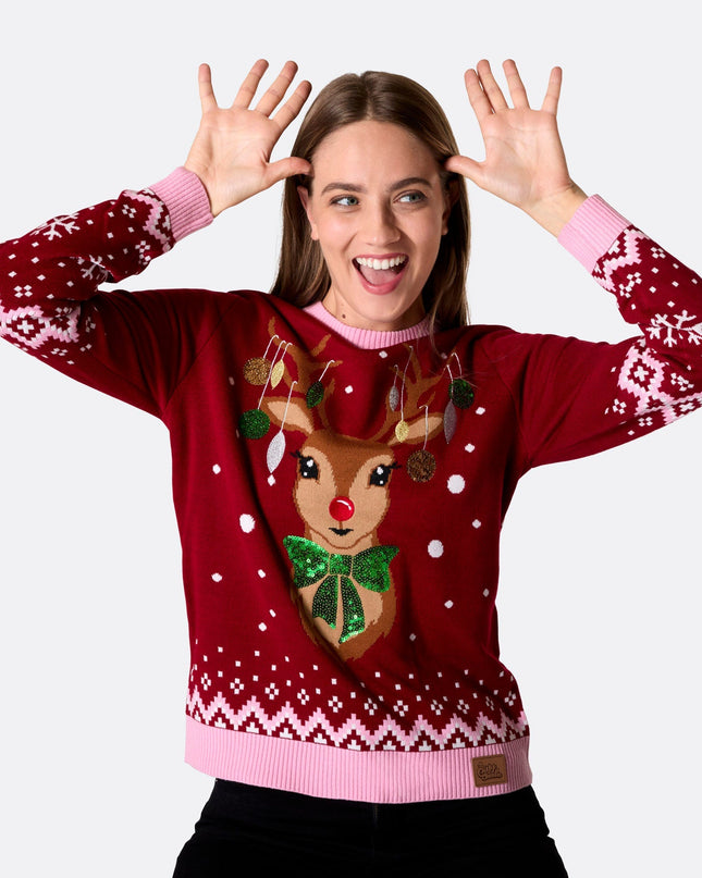 Women's Reindeer Christmas Sweater for a Joyful Celebration