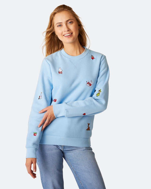 Women's Moomin Blue Christmas Sweatshirt - Cozy Holiday Wear