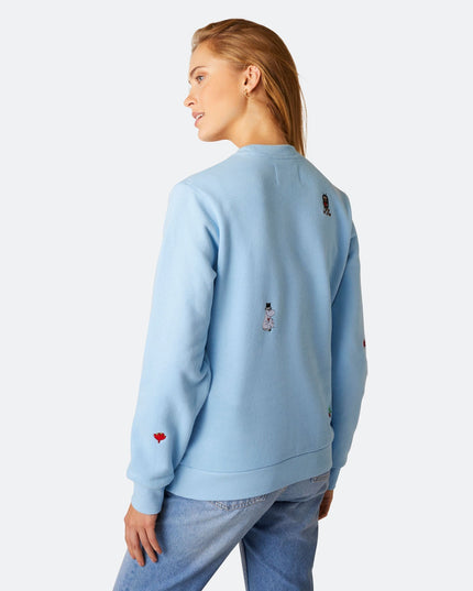 Kvinders Moomin blå jule sweatshirt - Hyggeligt fer tøj