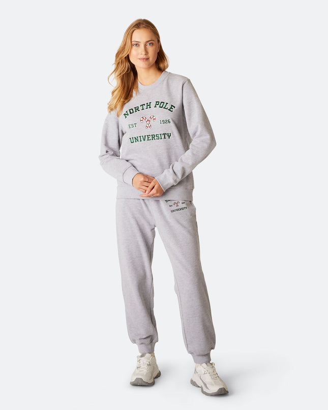 Women's North Pole University Christmas Sweat Set