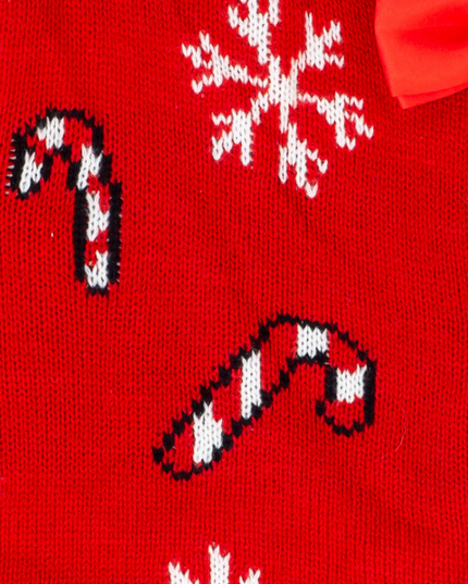 Women's Candy Canes and Snowflakes Button-Up Ugly Sweater