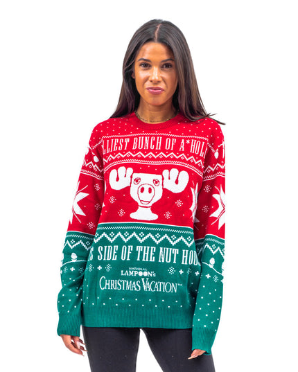 Christmas Vacation Jolliest Bunch Ugly Christmas Sweater in Red & Green