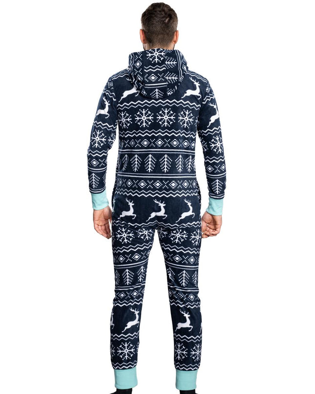 Fair Isle Ugly Christmas Union Suit Pajamas for Adults