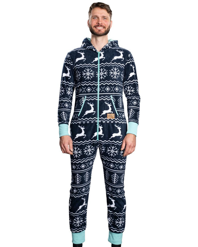 Fair Isle Ugly Christmas Union Suit Pajamas for Adults