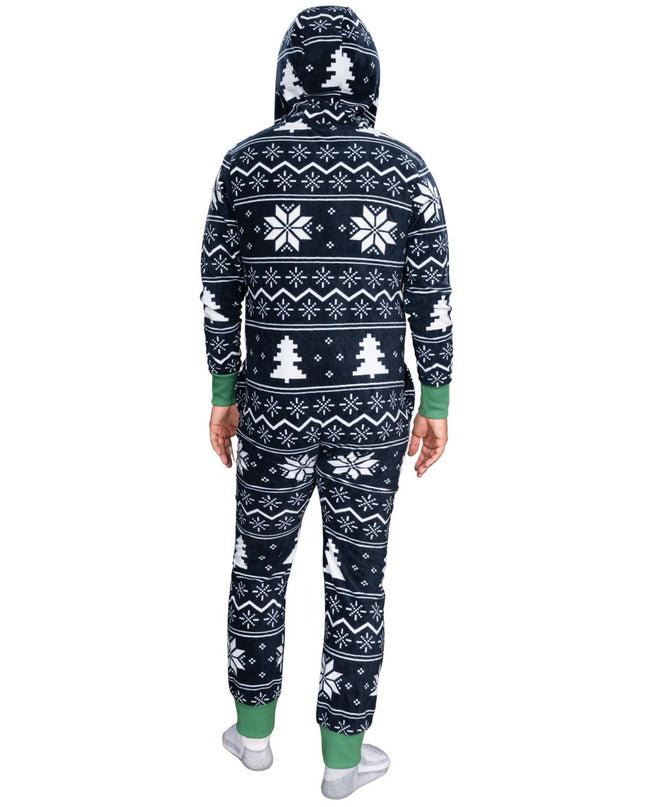 Ugly Christmas Sweater Fair Isle Adult Union Suit Pajamas