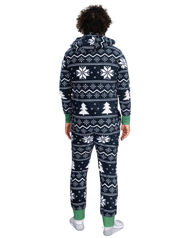 Fair Isle Ugly Christmas Union Suit Pajamas for Adults
