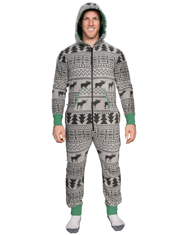 Ugly Christmas Sweater Fair Isle Adult Union Suit Pajamas