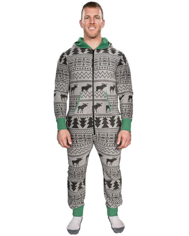 Fair Isle Ugly Christmas Union Suit Pajamas for Adults