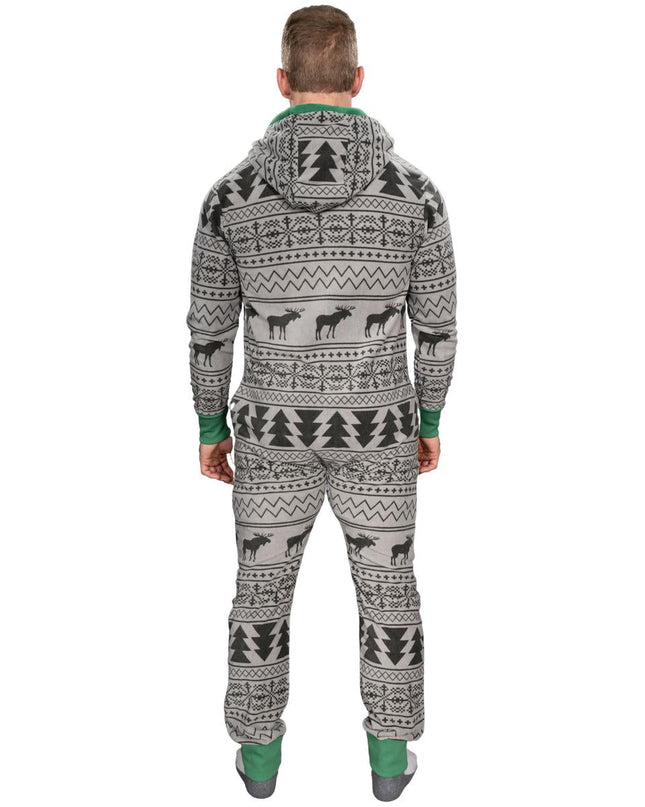 Fair Isle Ugly Christmas Union Suit Pajamas for Adults