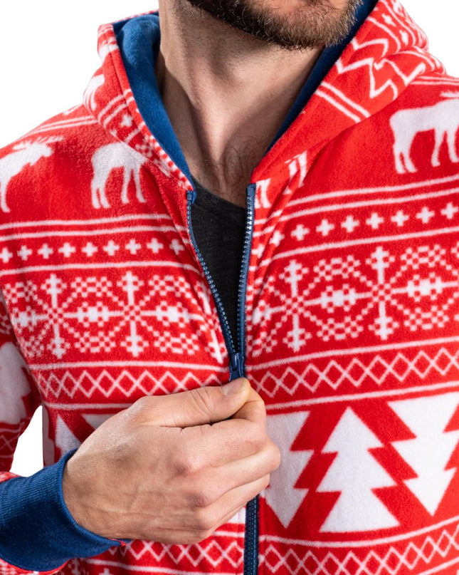 Ugly Christmas Sweater Fair Isle Adult Union Suit Pajamas