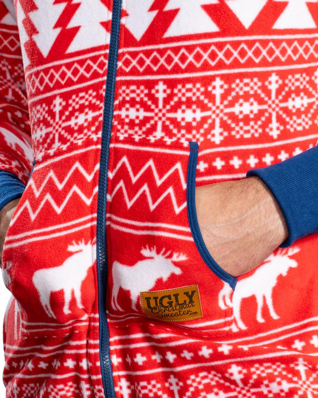 Ugly Christmas Sweater Fair Isle Adult Union Suit Pajamas