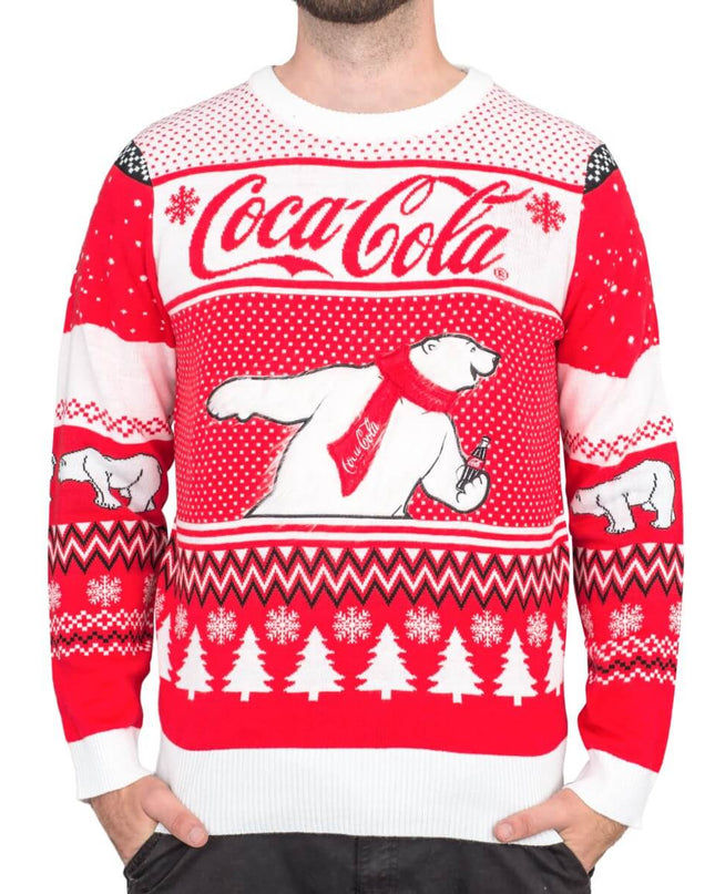 Coca-Cola Polar Bear Trees Ugly Christmas Sweater for Men