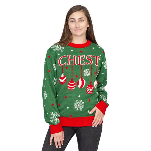 Chest and Nuts Snowflakes Ugly Christmas Sweater
