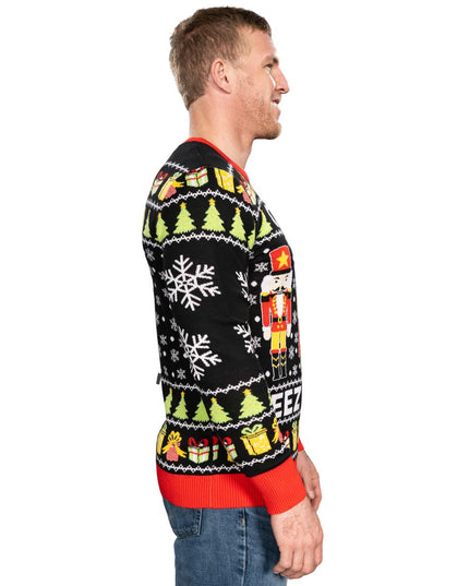 Suéter feo de Crack Deez Nuts Nutcracker Santa