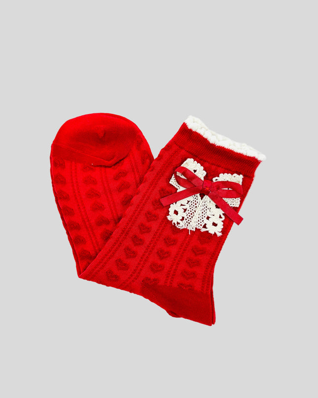 Socks - Cute Red Design III - Festive Accessory
