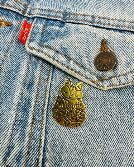 Brooch - Golden Fox | Unique Family Pajama Accessories