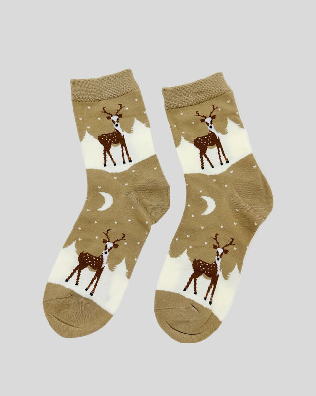 Festive Reindeer II Socks - Holiday Cheer