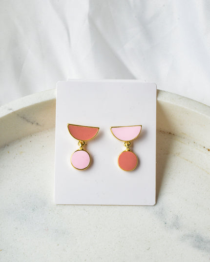 Asymmetrical Shape Earrings - Pastel