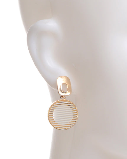 Beige Striped Earrings