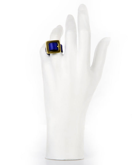 Anillo de Cuero Azul - Diseño Moderno y Elegante