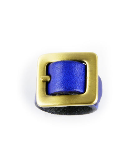Blue Leather Ring - Sleek and Modern Design