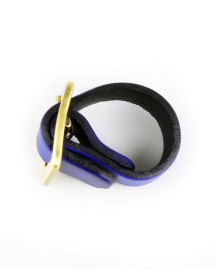Blue Leather Ring - Sleek and Modern Design