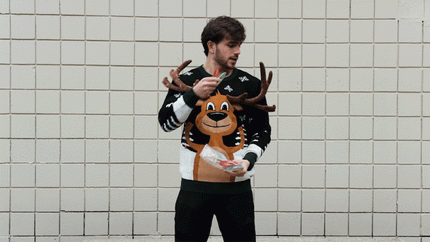 Rensdyr Ring Kast 3D Grim Juletrøje