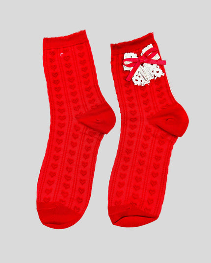 Socks - Cute Red Design III - Festive Accessory
