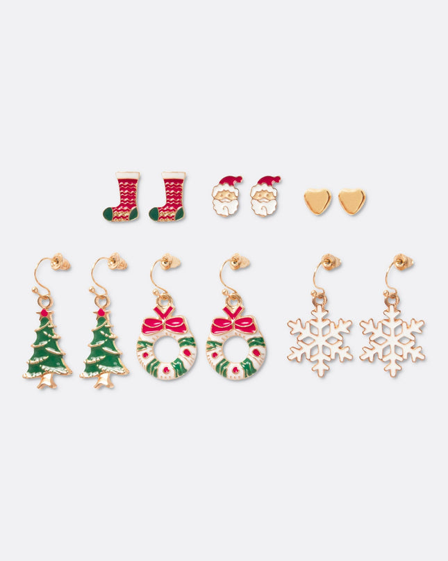 6-Pack Mixed Christmas Earrings for Holiday Cheer