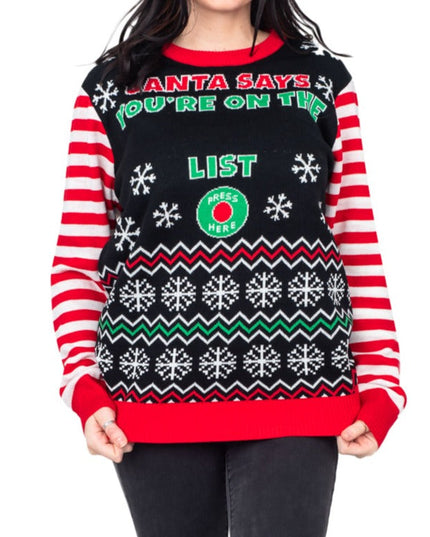 Santa Says Interactive LED Christmas Sweater